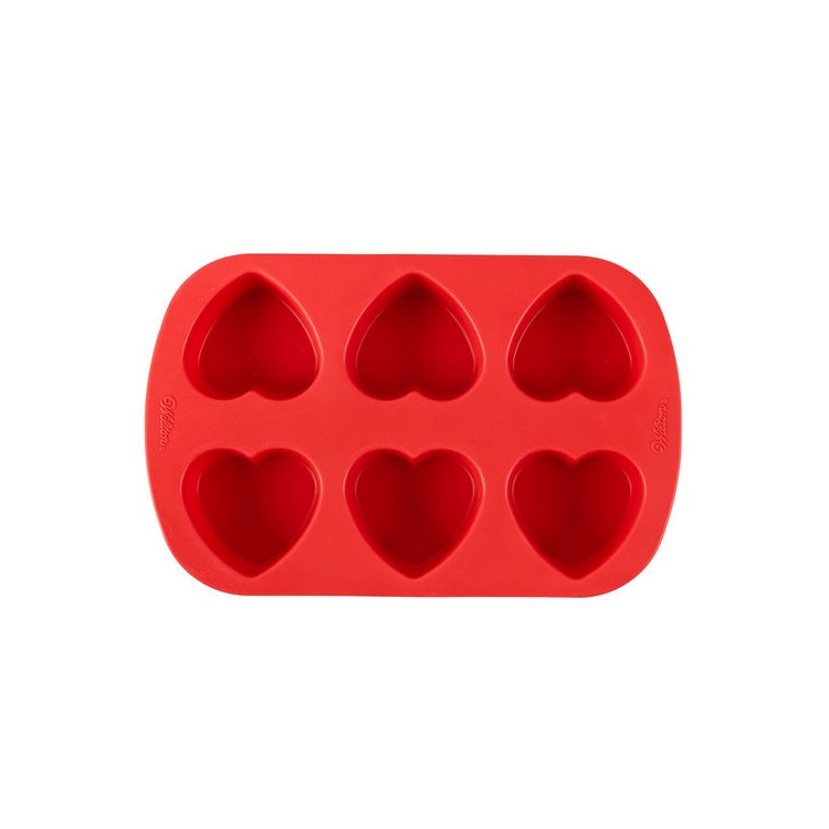 Wilton moldes de silicona en forma de corazón pequeños, Rojo