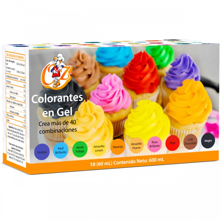 Juego de colorantes alimentarios en gel pastel, 4 unidades